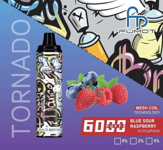 Tornado R&M Blue Sour Raspberry Ice (6000 Puffs)